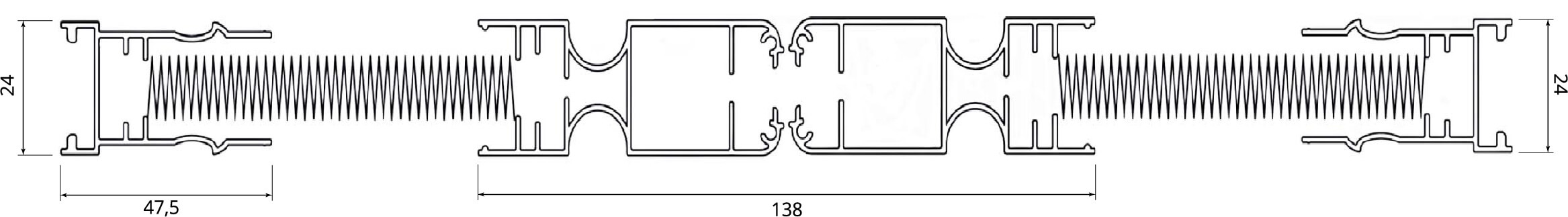 coupe horizontale moustiquaire plissée 2 vantaux